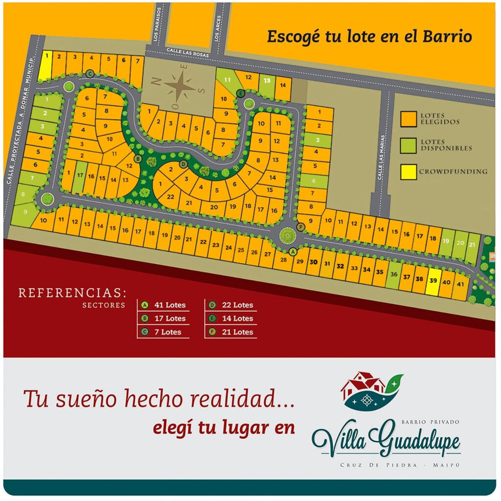 Lotes en B° Villa Guadalupe Maipú, Mendoza - Busco Barrio Privado